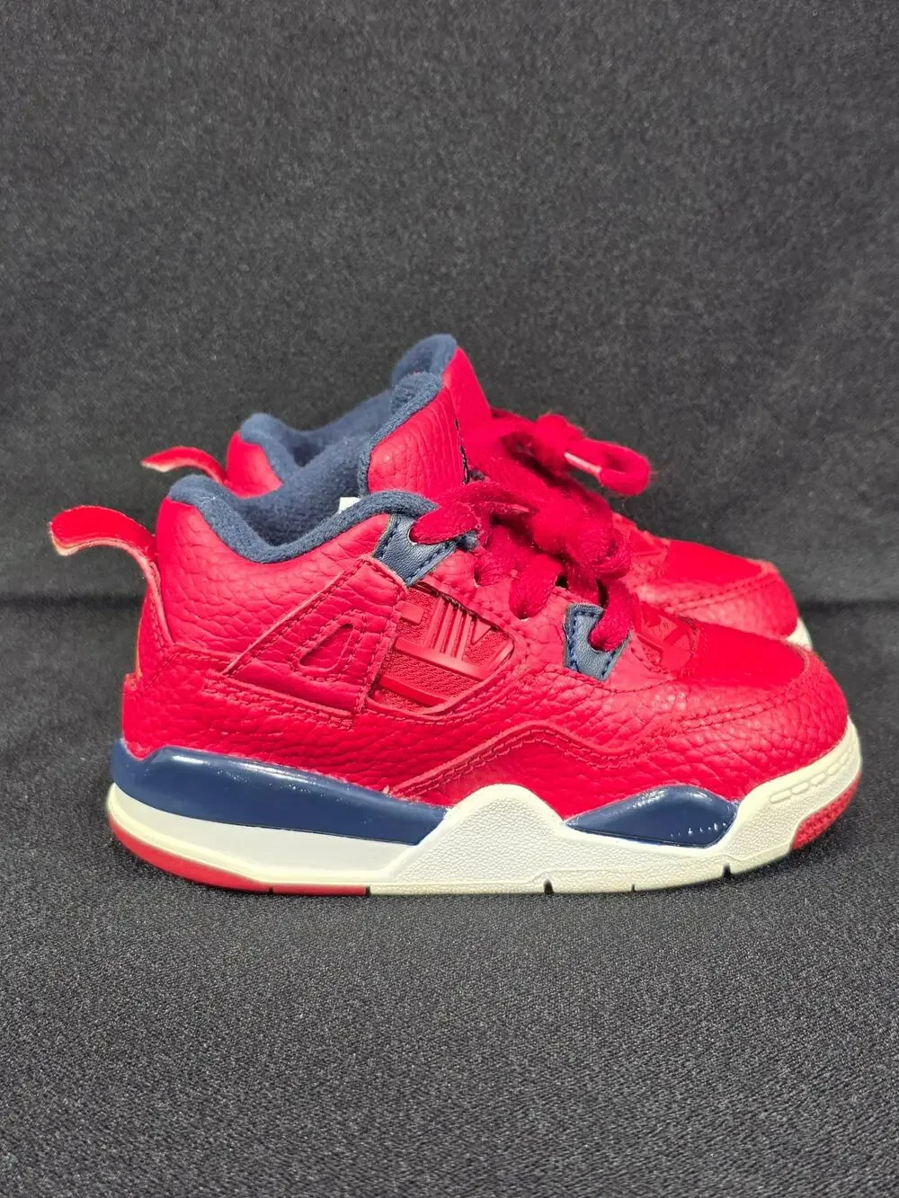 Nike Air Jordan 4 Retro SE FIBA Leather Red Navy Toddler Size 7C